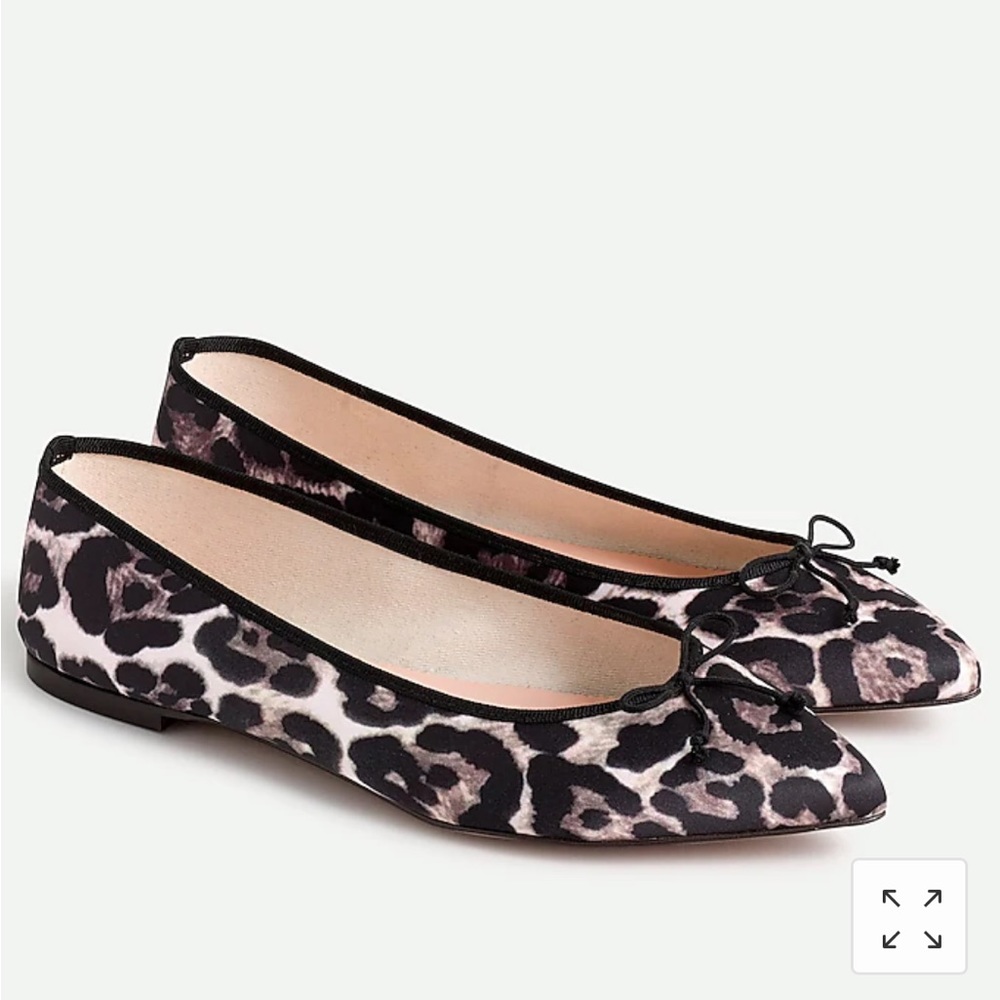 Jcrew Women’s Gemma ballet flats in leopard-print satin Size 8